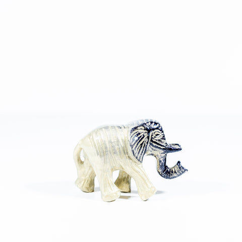 Brushed Silver Walking Elephant Medium 10 cm (Trade min 4 / Retail min 1)
