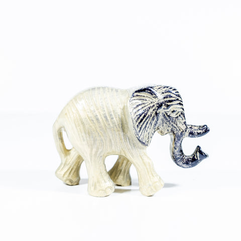 Brushed Silver Walking Elephant Large 14 cm (Trade min 4 / Retail min 1)