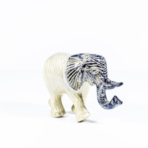 Brushed Silver Walking Elephant Large 14 cm (Trade min 4 / Retail min 1)