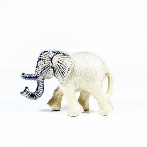 Brushed Silver Walking Elephant Large 14 cm (Trade min 4 / Retail min 1)
