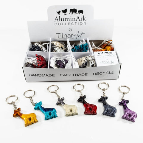 Coloured Giraffe Keyrings 5 cm (Trade min 24 per box)