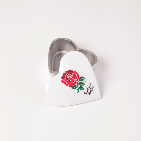 England Rugby Heart Trinket Box