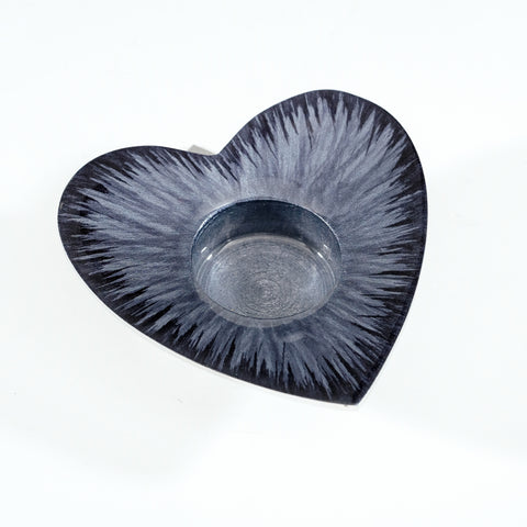 Brushed Black Heart T-Light Holder (Trade min 4 / Retail min 1)