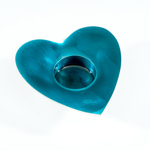 Aqua Heart T-Light Holder (Trade min 4 / Retail min 1)