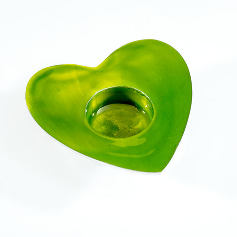 Lime Heart T-Light Holder (Trade min 4 / Retail min 1)