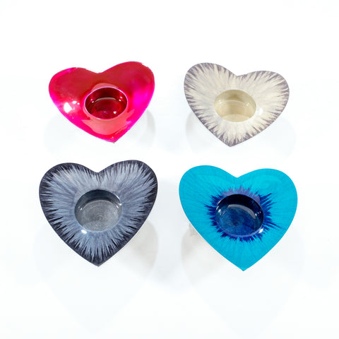 Brushed Black Heart T-Light Holder (Trade min 4 / Retail min 1)