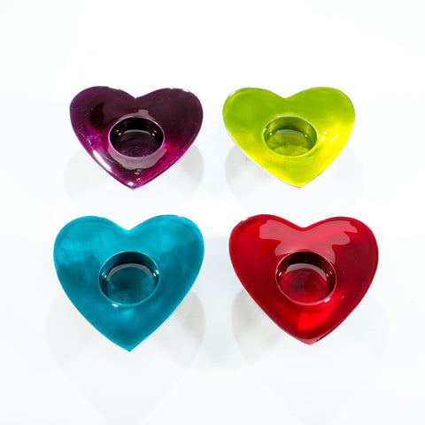 Aqua Heart T-Light Holder (Trade min 4 / Retail min 1)