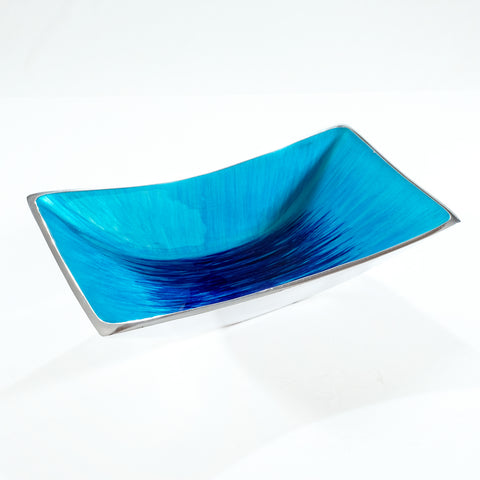 Brushed Aqua Rectangular Bowl (Trade min 4 / Retail min 1)