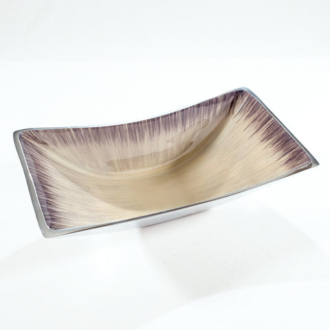 Brushed Silver Rectangular Bowl (Trade min 2 / Retail min 1)