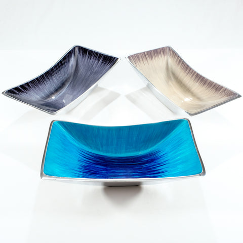 Brushed Aqua Rectangular Bowl (Trade min 4 / Retail min 1)
