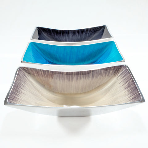 Brushed Silver Rectangular Bowl (Trade min 2 / Retail min 1)