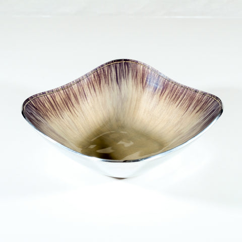 Brushed Silver Square Bowl Small (Trade min 4 / Retail min 1)
