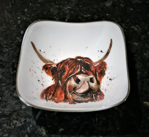 Highland Cow Square Bowl (Trade min 4 / Retail min 1)
