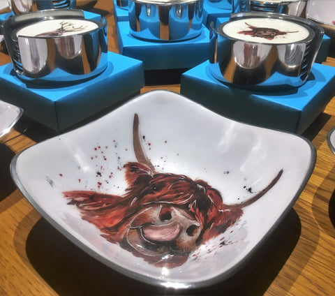 Highland Cow Square Bowl (Trade min 4 / Retail min 1)