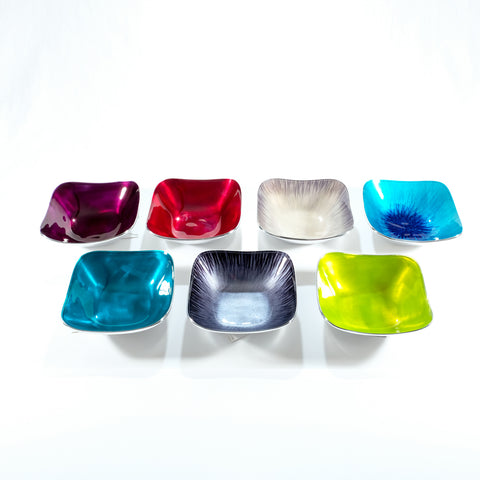 Brushed Silver Square Bowl Small (Trade min 4 / Retail min 1)