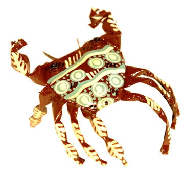Hand Painted Tin Crab (trade min 4)