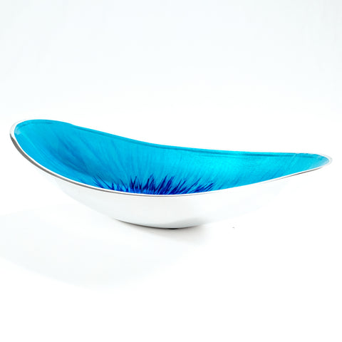 Brushed Aqua Boat Bowl (Trade min 4 / Retail min 1)