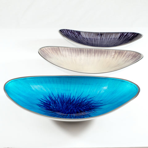 Brushed Aqua Boat Bowl (Trade min 4 / Retail min 1)