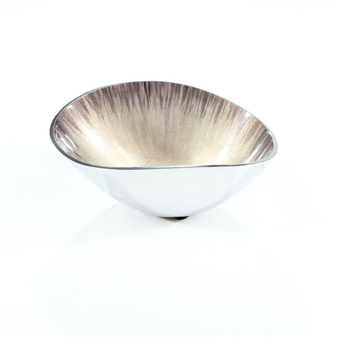 Brushed Silver Oval Bowl Small (Trade min 4 / Retail min 1)