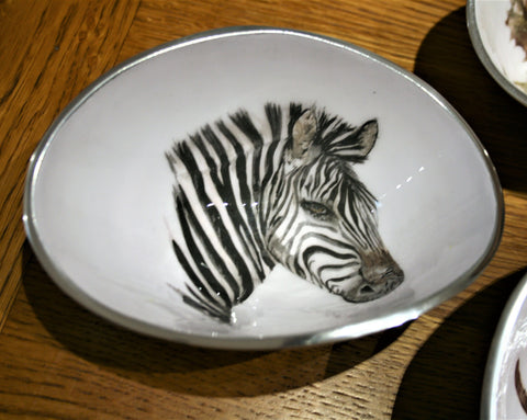 Zebra Oval Bowl Small (Trade min 4 / Retail min 1)