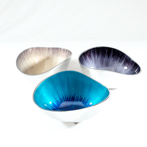 Brushed Aqua Oval Bowl Large (Trade min 4 / Retail min 1)