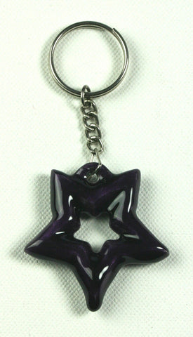 Purple Aluminium Star Keyring (trade min 6)