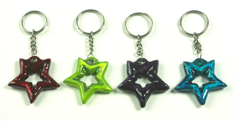 Purple Aluminium Star Keyring (trade min 6)