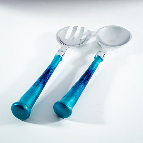 Brushed Aqua Salad Servers (Trade min 4 / Retail min 1)