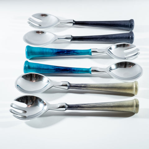 Brushed Aqua Salad Servers (Trade min 4 / Retail min 1)