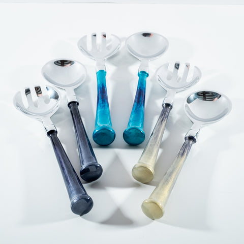 Brushed Aqua Salad Servers (Trade min 4 / Retail min 1)