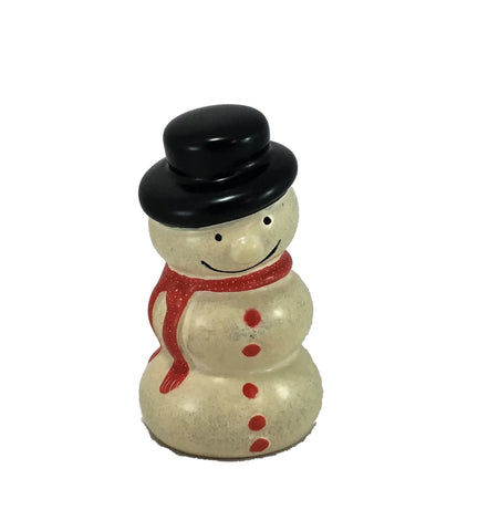 Red Scarf Round Snowmen 10 cm (trade min 6)