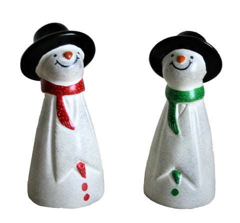 Green Scarf Snowman  18 cm (trade min 2)