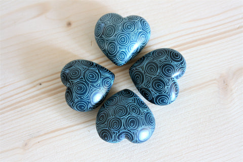 Peacock Blue Hearts 3cm (24 per display box - min 24) *In Stock From April 2018*