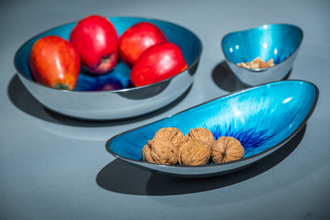 Brushed Aqua Fruit Bowl (Trade Min 2 / Retail Min 1)