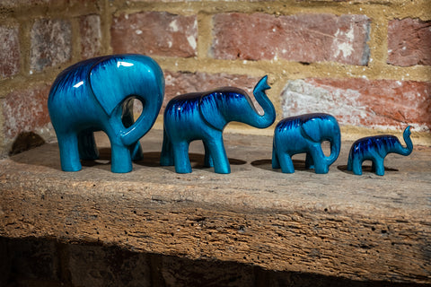 Brushed Aqua Elephant XL 12 cm (Trade min 2 / Retail min 1)
