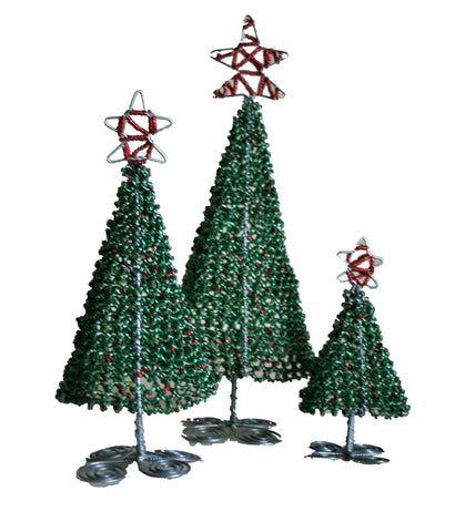 Beaded Christmas Trees Small 12 cm (min 6)