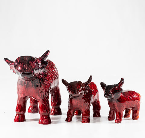 Brushed Red Highland Cow Large 8.5 cm (Trade min 4 / Retail min 1)