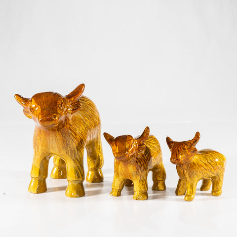 Brushed Gold Highland Cow XL 14 cm (Trade min 2 / Retail min 1)