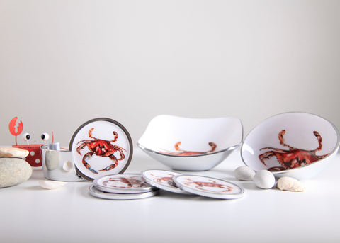 Crab Coaster Set of 6 (Trade min 4 / Retail min 1)