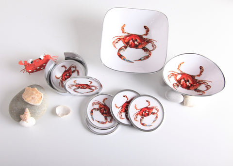 Crab Coaster Set of 6 (Trade min 4 / Retail min 1)
