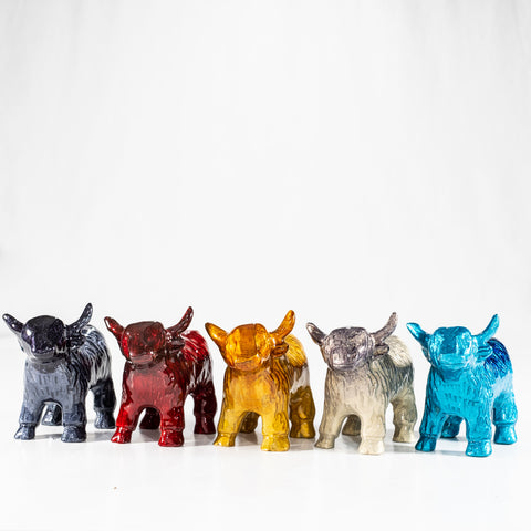 Brushed Aqua Highland Cow XL 14 cm (Trade min 2 / Retail min 1)