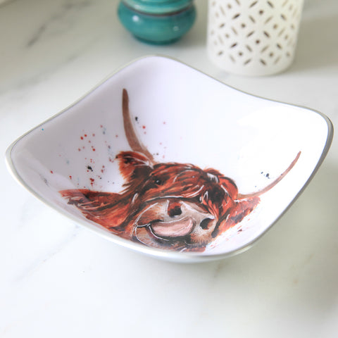 Highland Cow Square Bowl (Trade min 4 / Retail min 1)