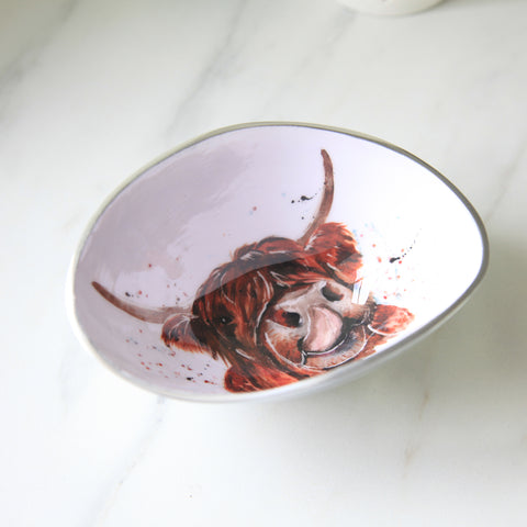 Highland Cow Oval Bowl Small (Trade min 4 / Retail min 1)