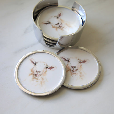 Sheep Coasters Set of 6 (Trade min 4 / Retail min 1)