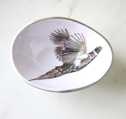 Pheasant Oval Bowl Small (Trade min 4 / Retail min 1)