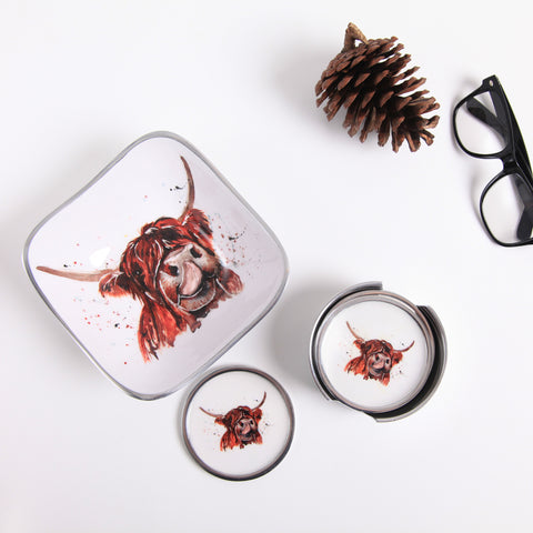 Highland Cow Square Bowl (Trade min 4 / Retail min 1)