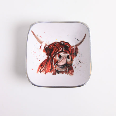 Highland Cow Square Bowl (Trade min 4 / Retail min 1)