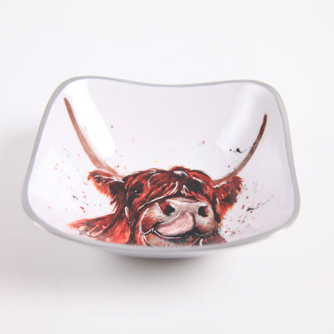 Highland Cow Square Bowl (Trade min 4 / Retail min 1)
