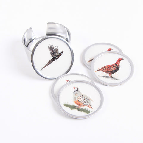 Game Bird Coasters Set of 6 - 2 x Pheasant, 2 x Partridge, 2 x Grouse (Trade min 4 / Retail min 1) (SPECIAL OFFER)