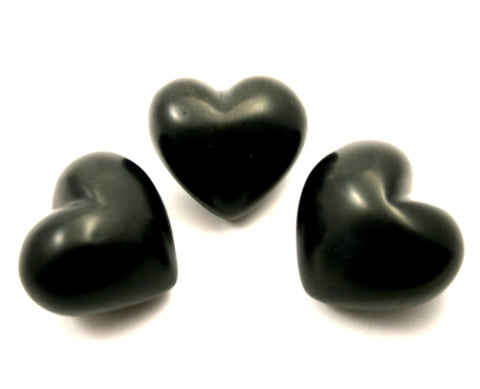 Black Soapstone Heart 4 cm (24 per display box - min 24) ONLY 1 BOX LEFT